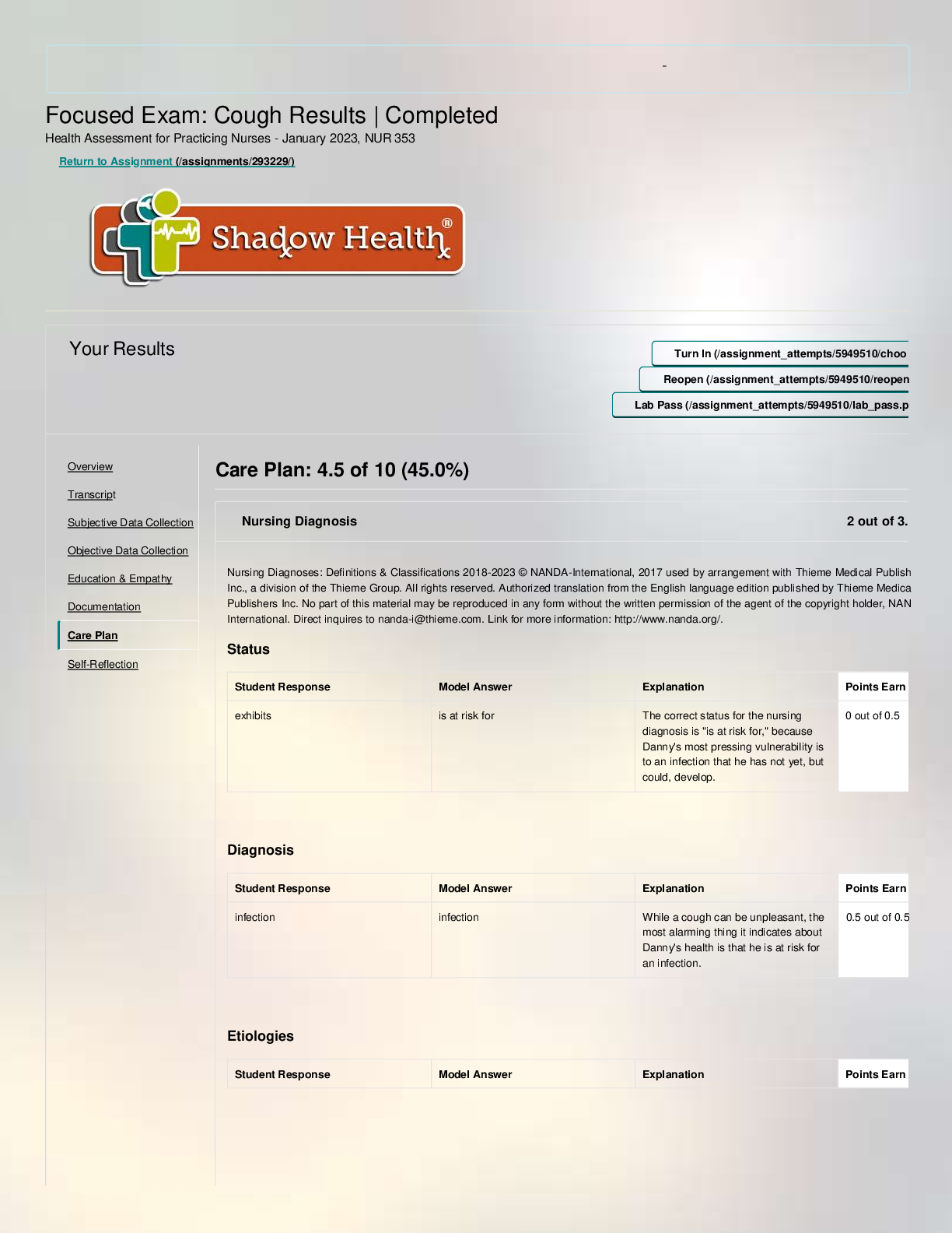 Preview image for V-sim Care Plan for Eva Madison (Core)_2020 | NUR 308 _ V-sim Care Plan for Eva Madison (Core)